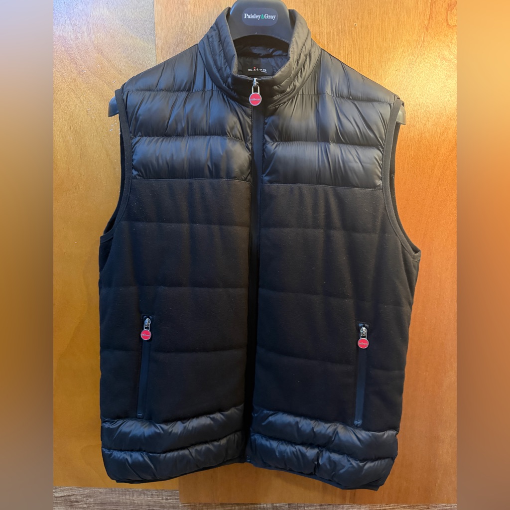 Kiton Black Quilted Vest For Men